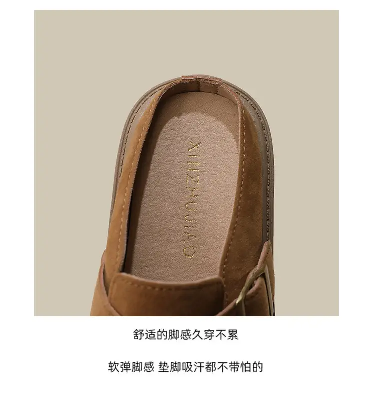 Baotou Birkenstock Shoes for Women 2025 Spring New Thick-Soled Platform Casual Fashion Birkenstock Slip-On Mules — feature 4