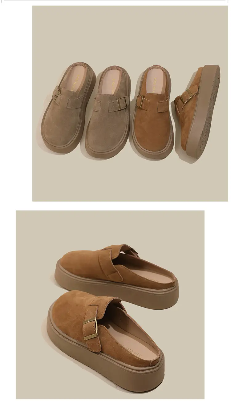 Baotou Birkenstock Shoes for Women 2025 Spring New Thick-Soled Platform Casual Fashion Birkenstock Slip-On Mules — feature 7