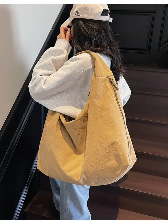 Women's Black Canvas Shoulder Bag Large Capacity 2025 - Image 9