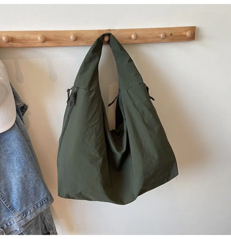 Women's Black Canvas Shoulder Bag Large Capacity 2025 — feature 12