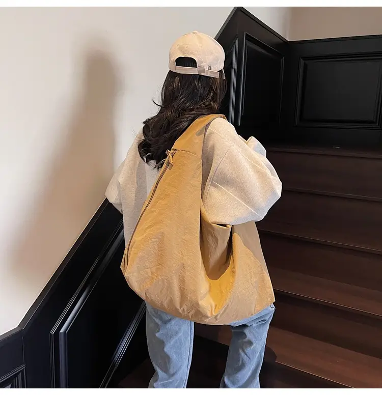 Women's Black Canvas Shoulder Bag Large Capacity 2025 — feature 31