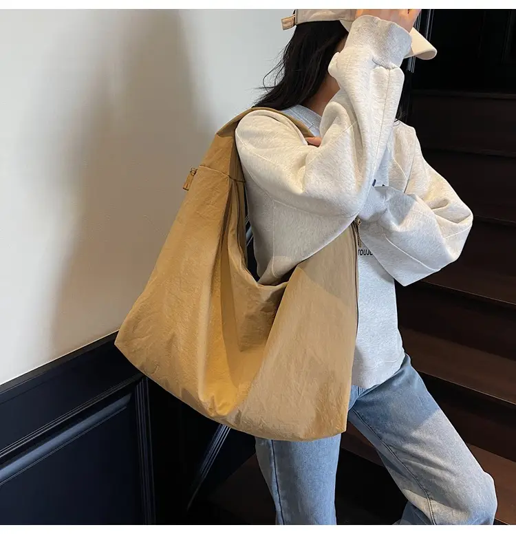 Women's Black Canvas Shoulder Bag Large Capacity 2025 — feature 32
