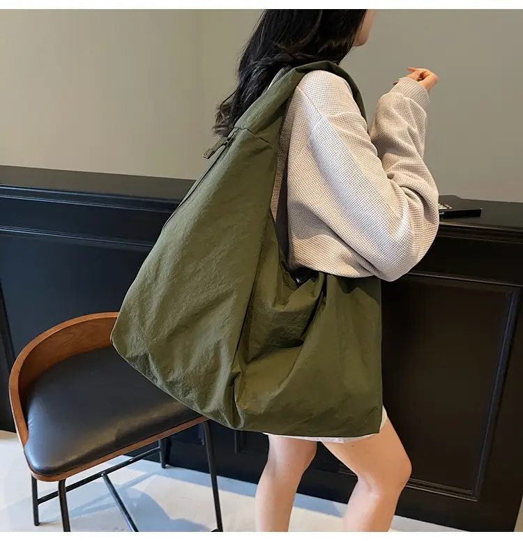 Women's Black Canvas Shoulder Bag Large Capacity 2025 — feature 33