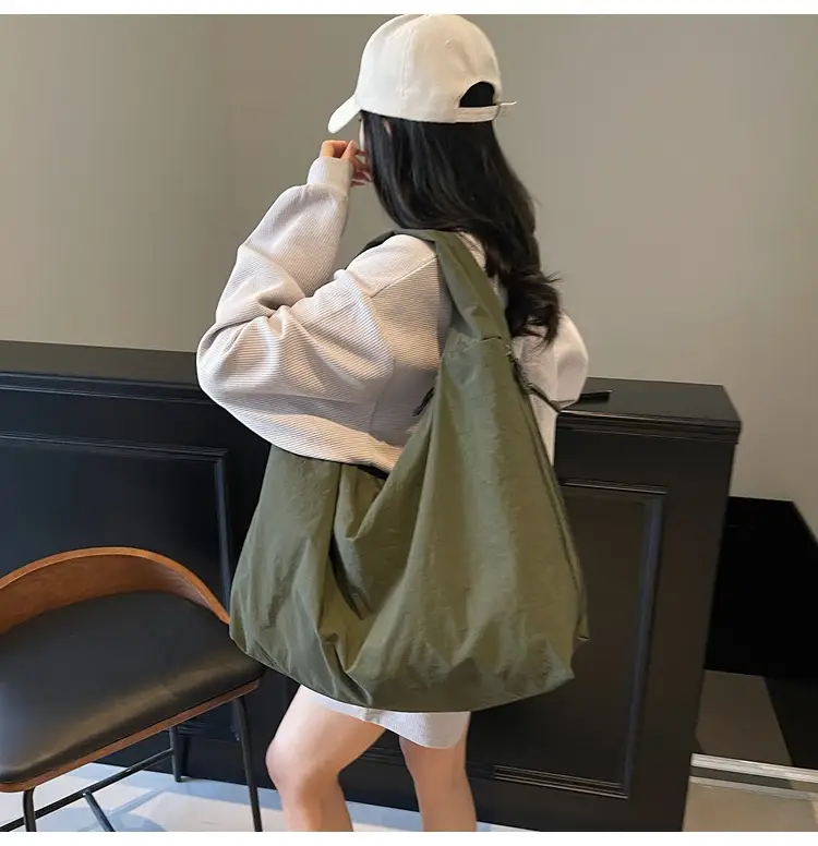 Women's Black Canvas Shoulder Bag Large Capacity 2025 — feature 34