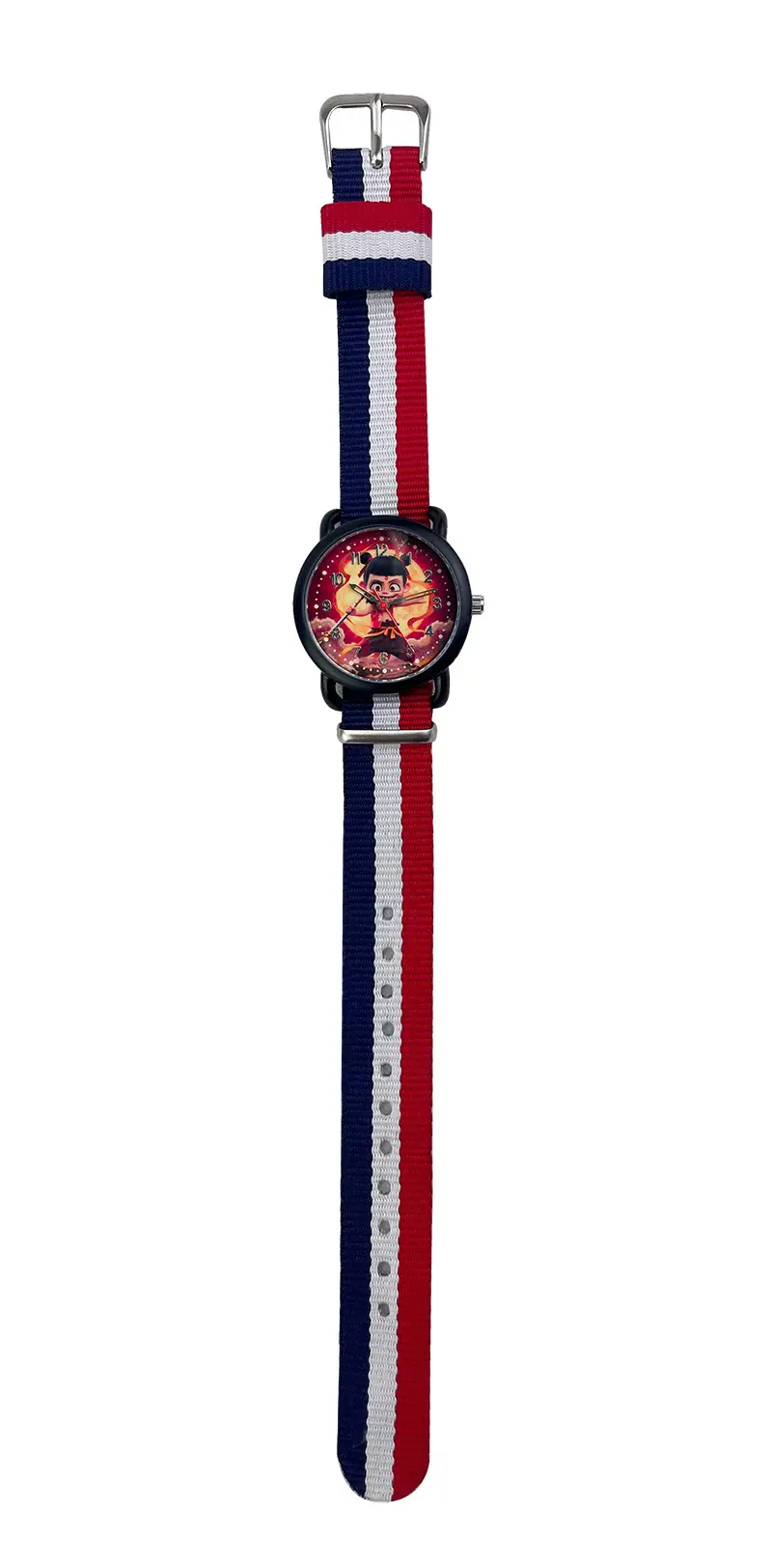 Kids Cartoon Watch Blue Striped Band Quartz Electronic — feature 2