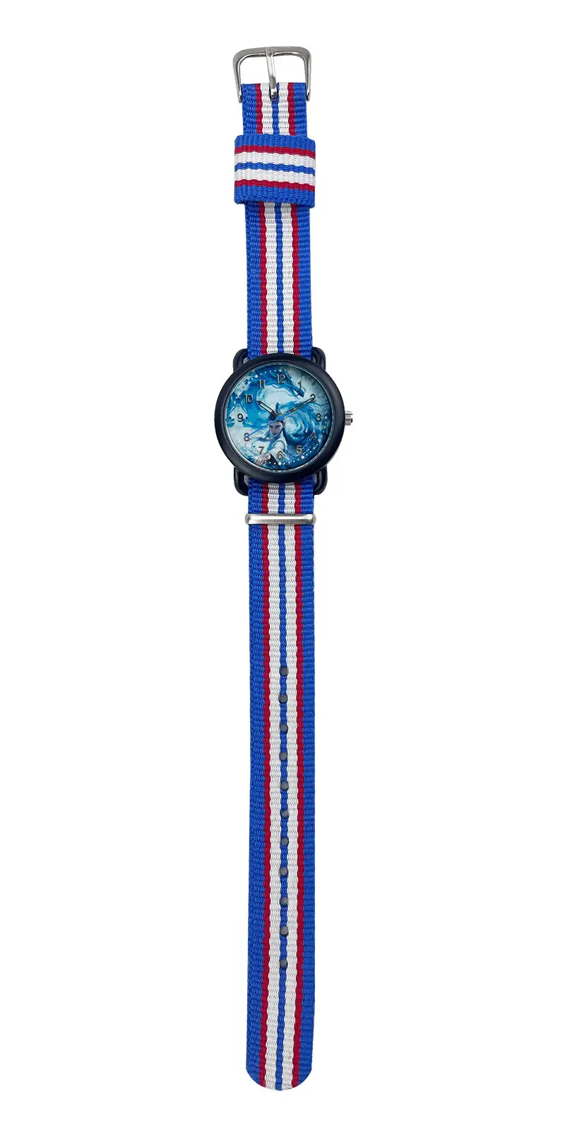 Kids Cartoon Watch Blue Striped Band Quartz Electronic — feature 4