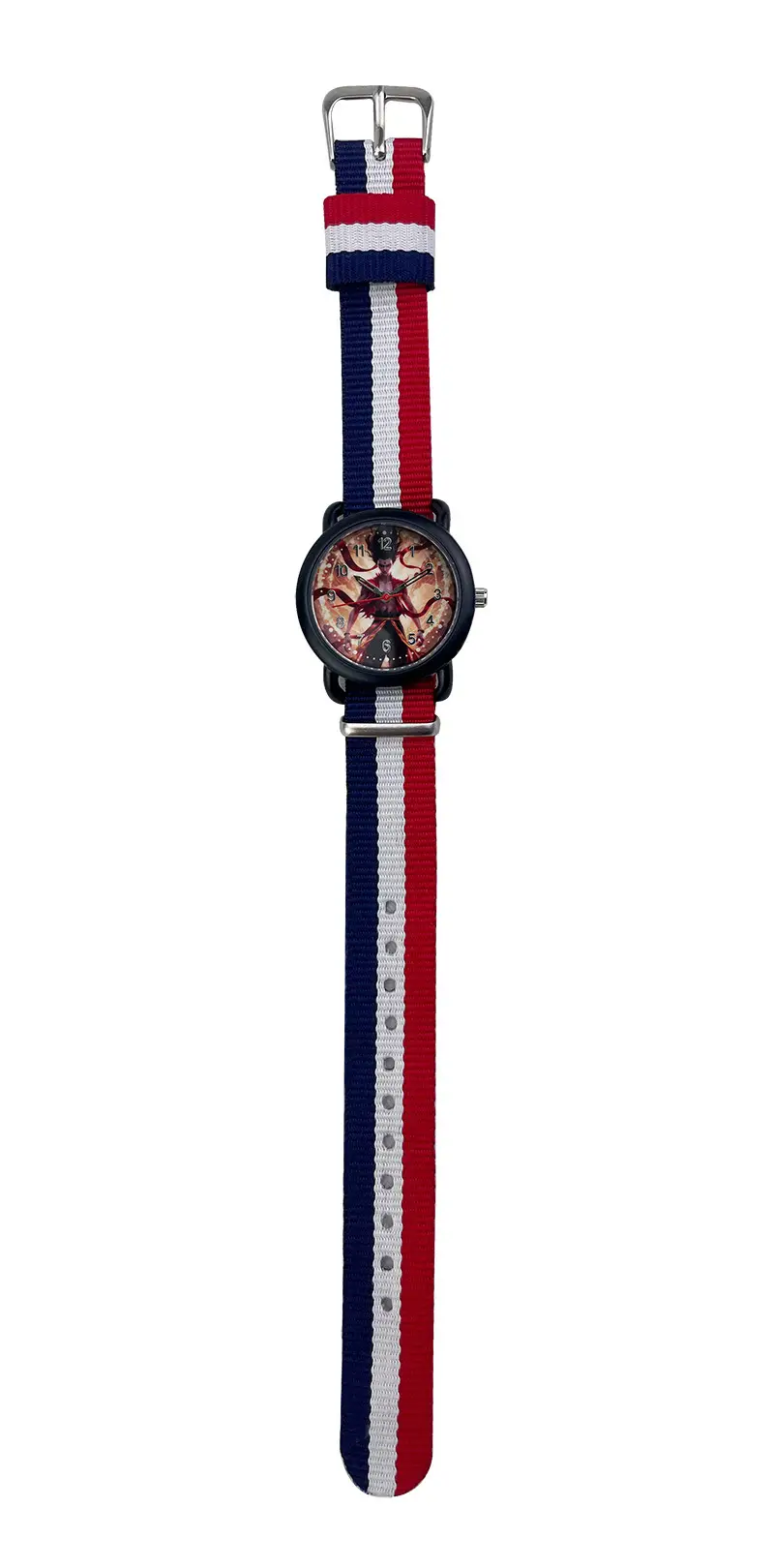 Kids Cartoon Watch Blue Striped Band Quartz Electronic — feature 6