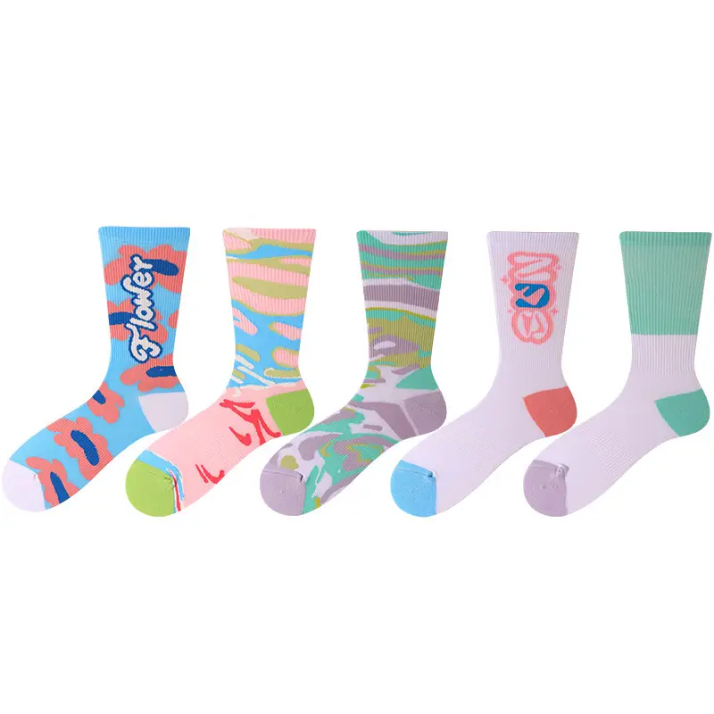 Dopamine Middle Socks Outer Wear Men's and Women's 2025 Original Fashionable Socks Romantic Magic Color All-match Anti-pilling Casual Socks