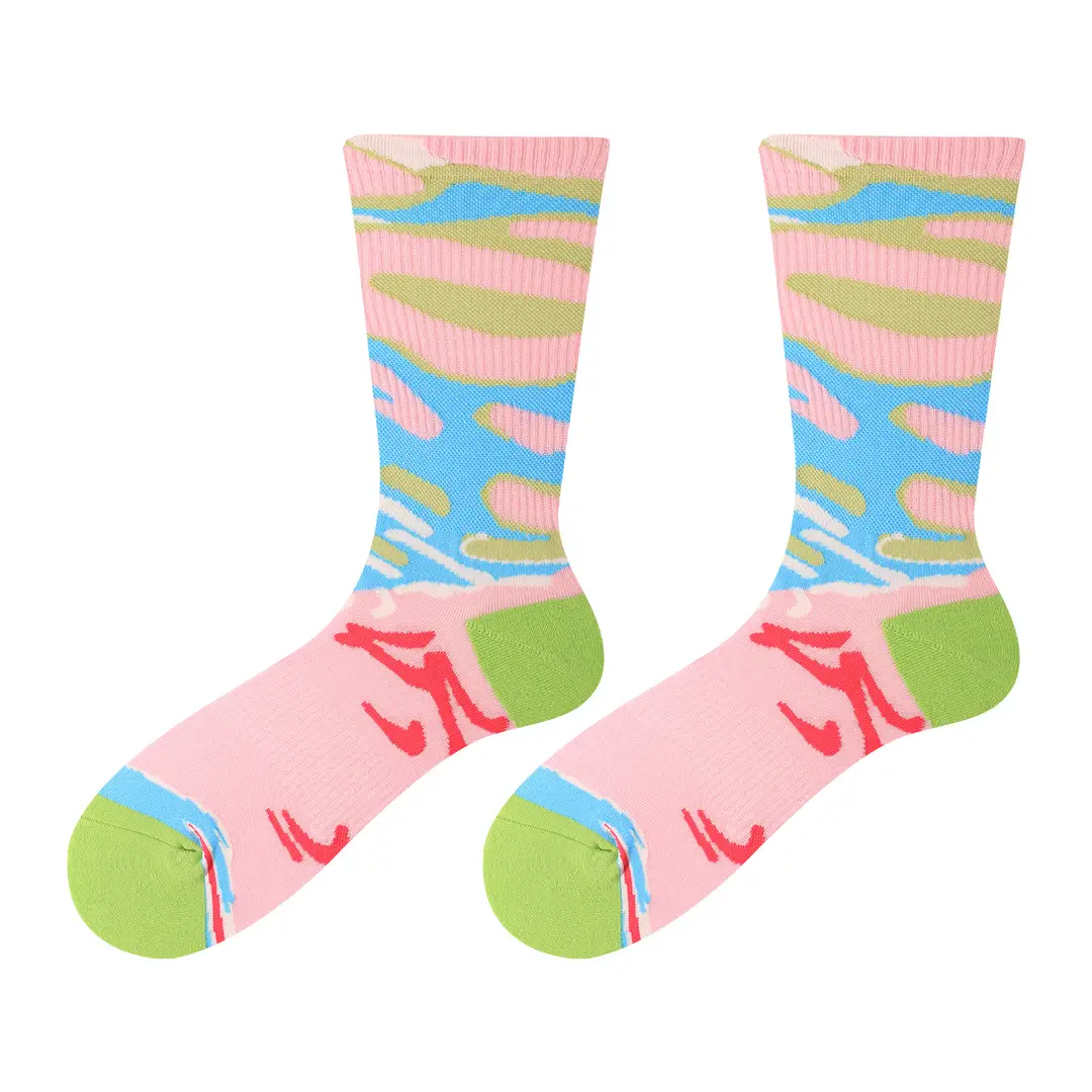 Dopamine Middle Socks Outer Wear Men's and Women's 2025 Original Fashionable Socks Romantic Magic Color All-match Anti-pilling Casual Socks