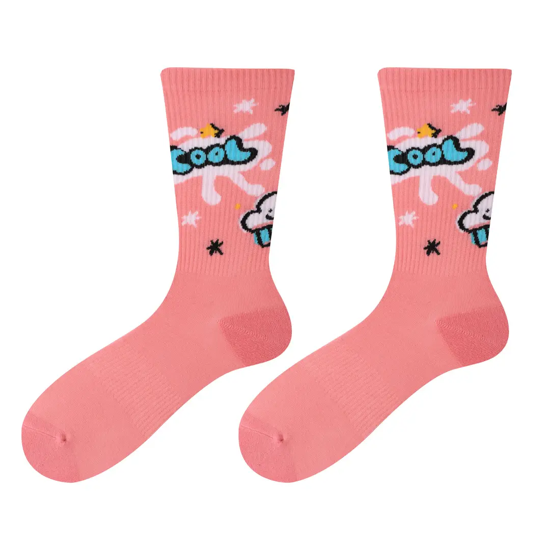 Dopamine Middle Socks Outer Wear Men's and Women's 2025 Original Fashionable Socks Romantic Magic Color All-match Anti-pilling Casual Socks