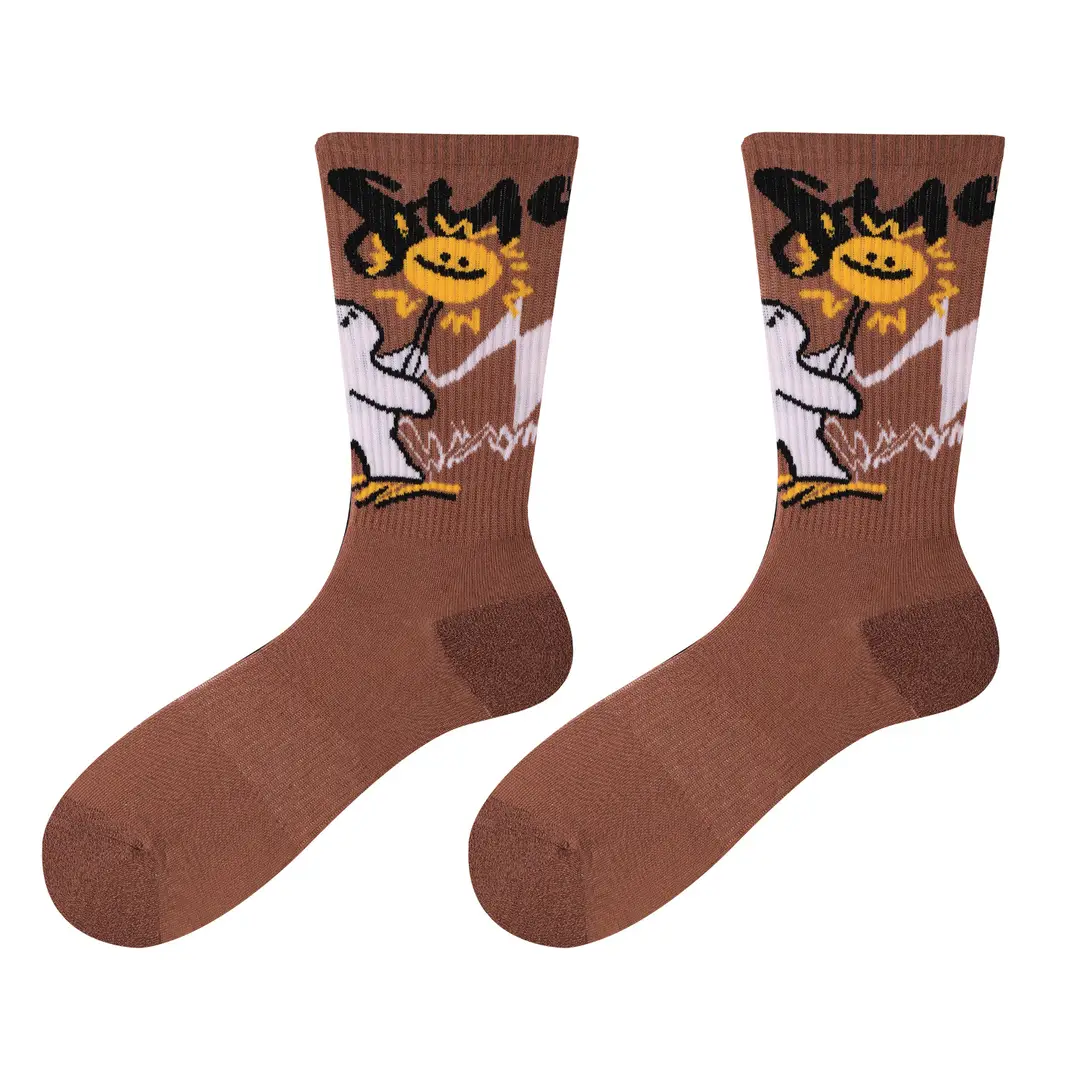 Dopamine Middle Socks Outer Wear Men's and Women's 2025 Original Fashionable Socks Romantic Magic Color All-match Anti-pilling Casual Socks