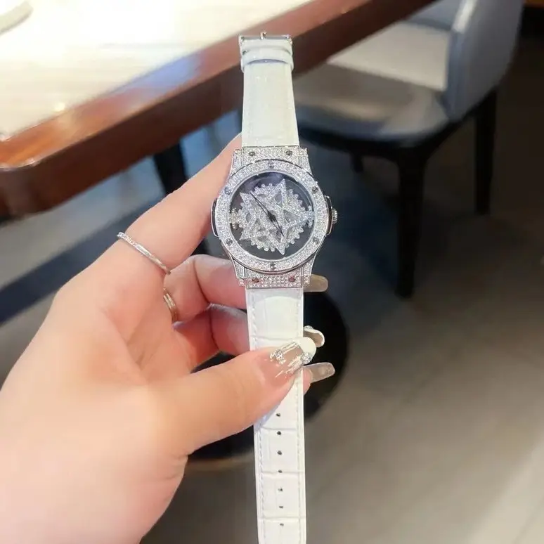 Women's Quartz Watch with Black Leather Strap - Image 2