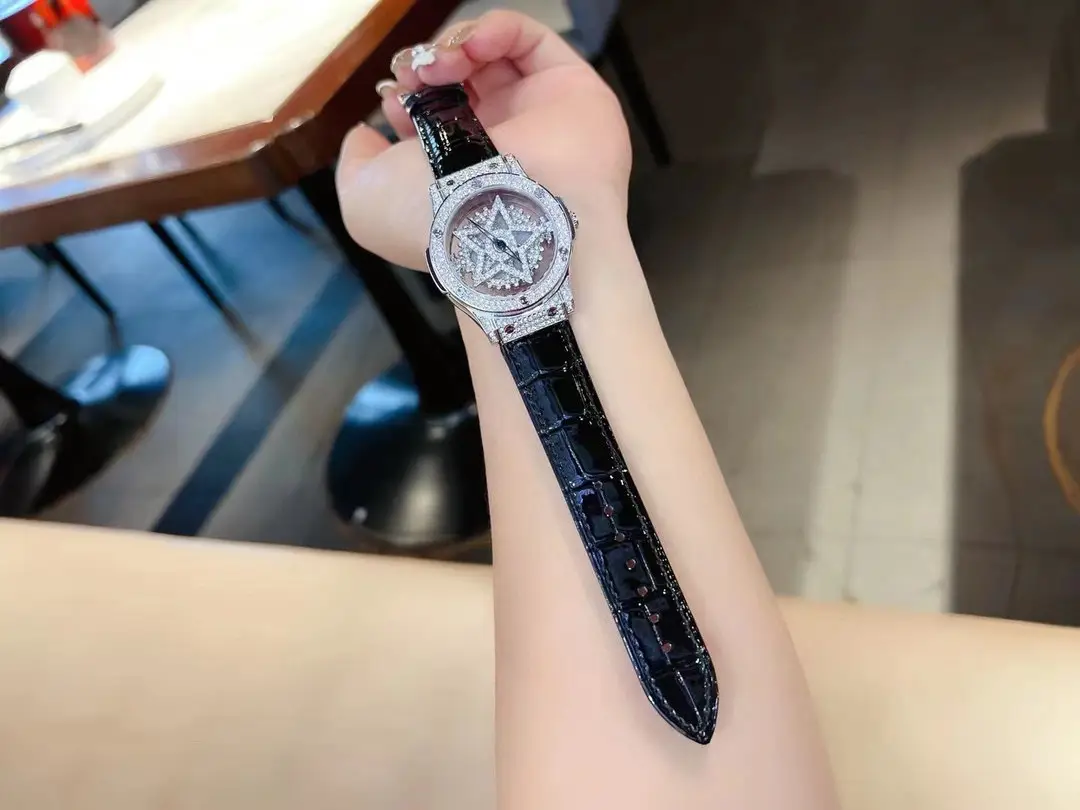Women's Quartz Watch with Black Leather Strap — feature 10
