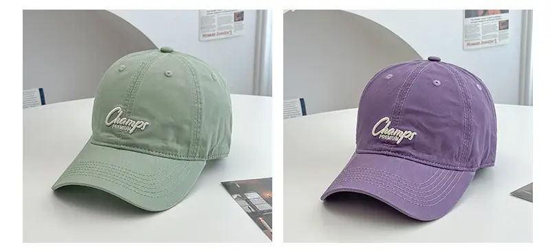 Pink Vintage Letter Baseball Cap Wide Brim Student Hat — feature 9