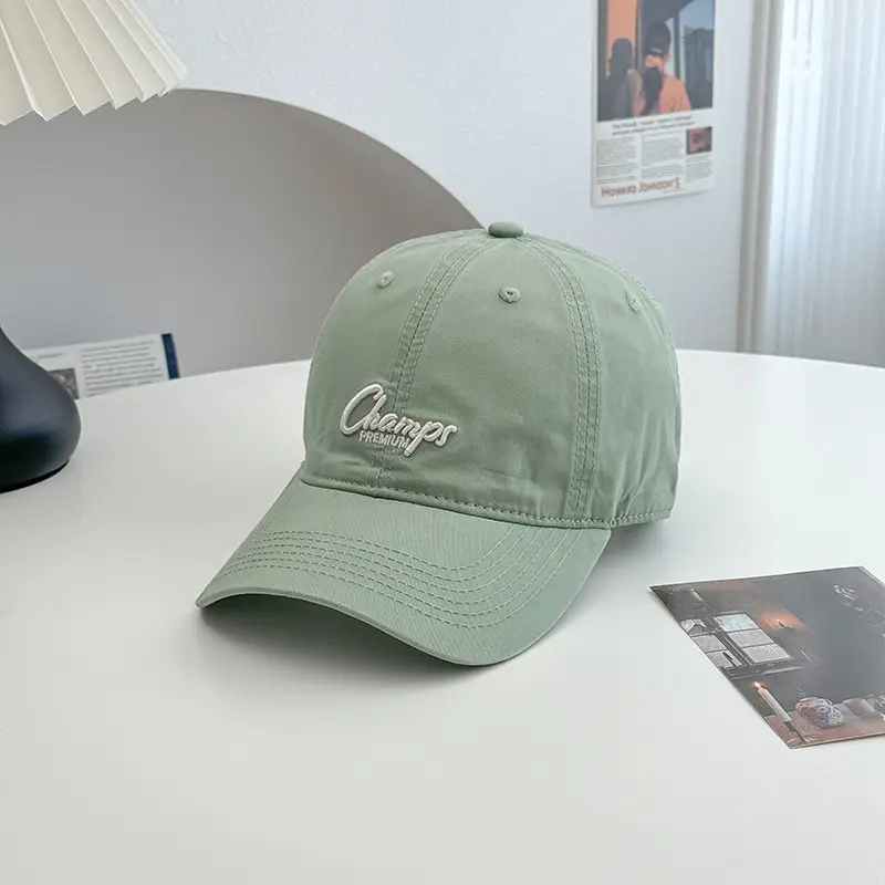 Pink Vintage Letter Baseball Cap Wide Brim Student Hat - Image 8