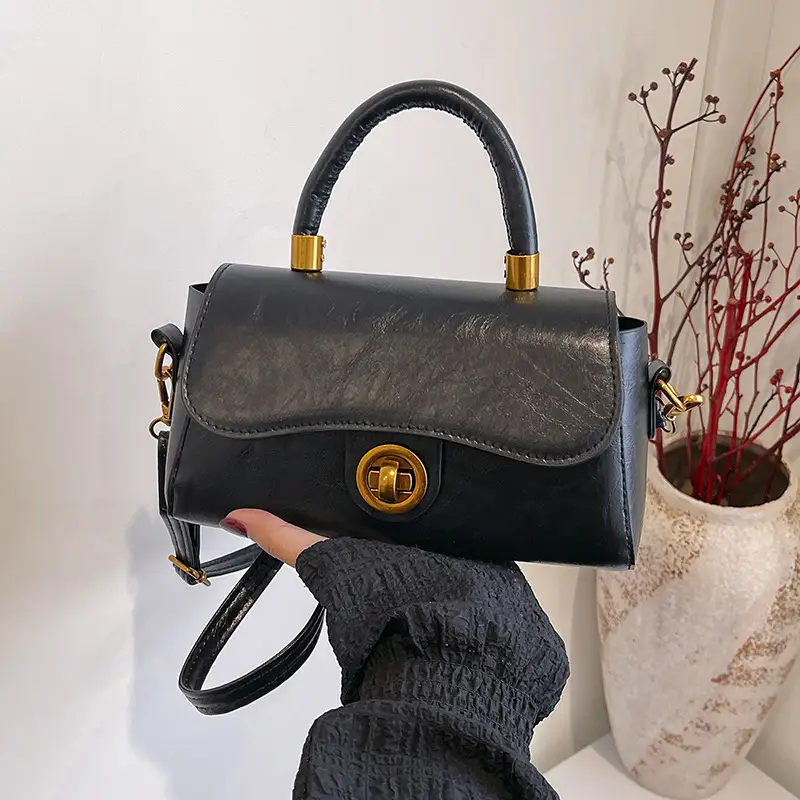 Women's Brown Leather Shoulder Crossbody Bag with Chain Strap - Image 8