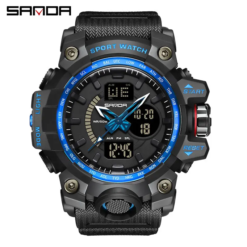 Sanda Cool Dual Display Sports Watch for Men - Image 3