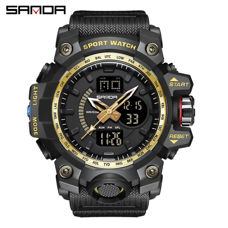 Sanda Cool Dual Display Sports Watch for Men - Image 4