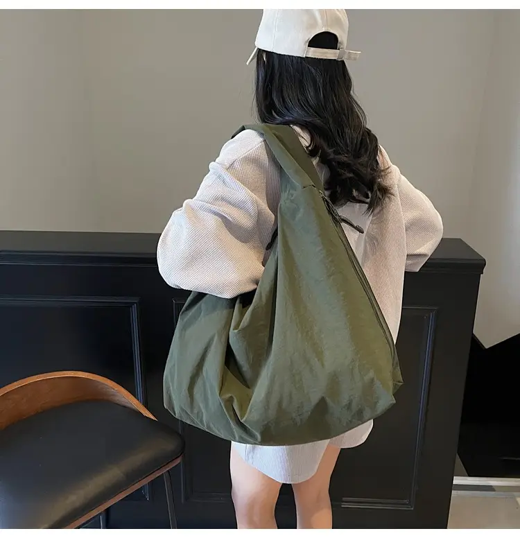 Women's Light Blue Canvas Shoulder Bag Large Capacity 2025 — feature 32