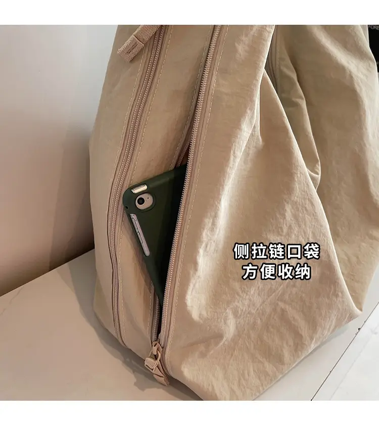 Women's Light Blue Canvas Shoulder Bag Large Capacity 2025 — feature 6