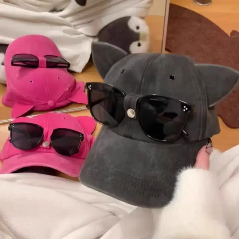 Cat Ears Aviator Sunglasses Cap Men Women - Image 10