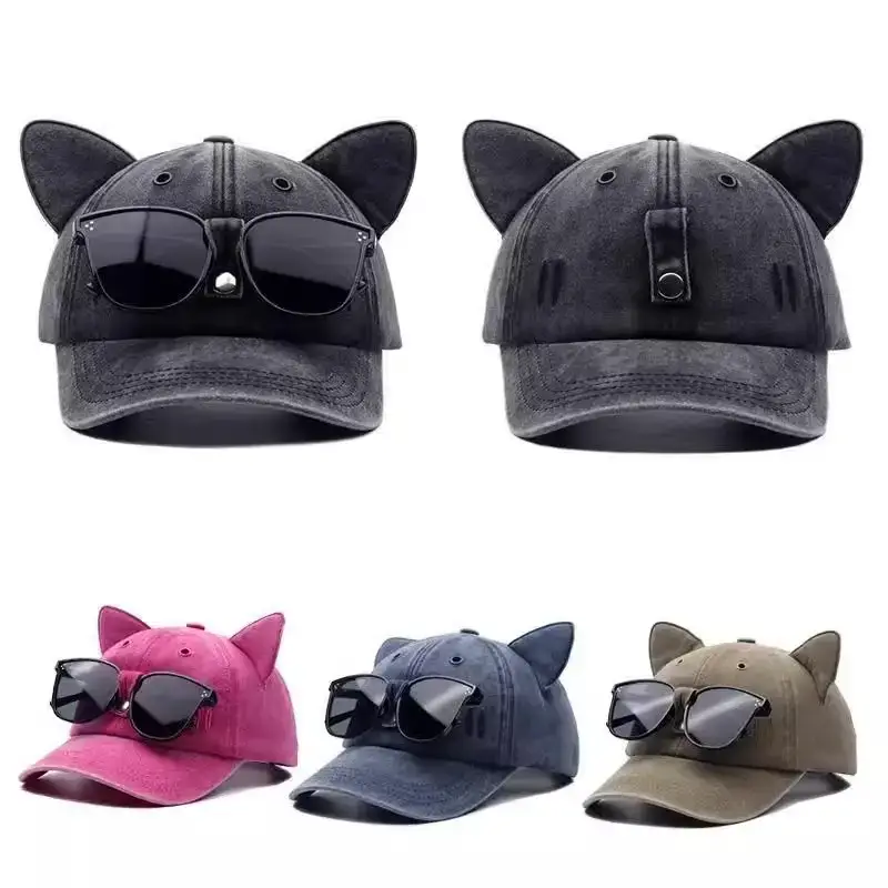 Cat Ears Aviator Sunglasses Cap Men Women — feature 2