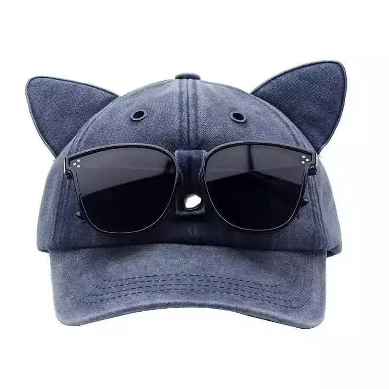 Cat Ears Aviator Sunglasses Cap Men Women - Image 2