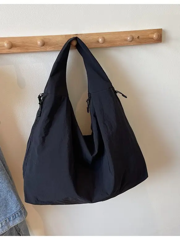 Women Large Canvas Shoulder Bag Spring Autumn Casual Light Blue - Image 9