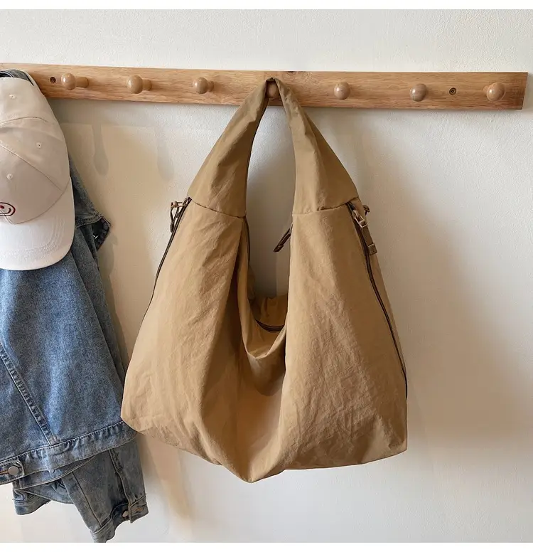 Women Large Canvas Shoulder Bag Spring Autumn Casual Light Blue — feature 15