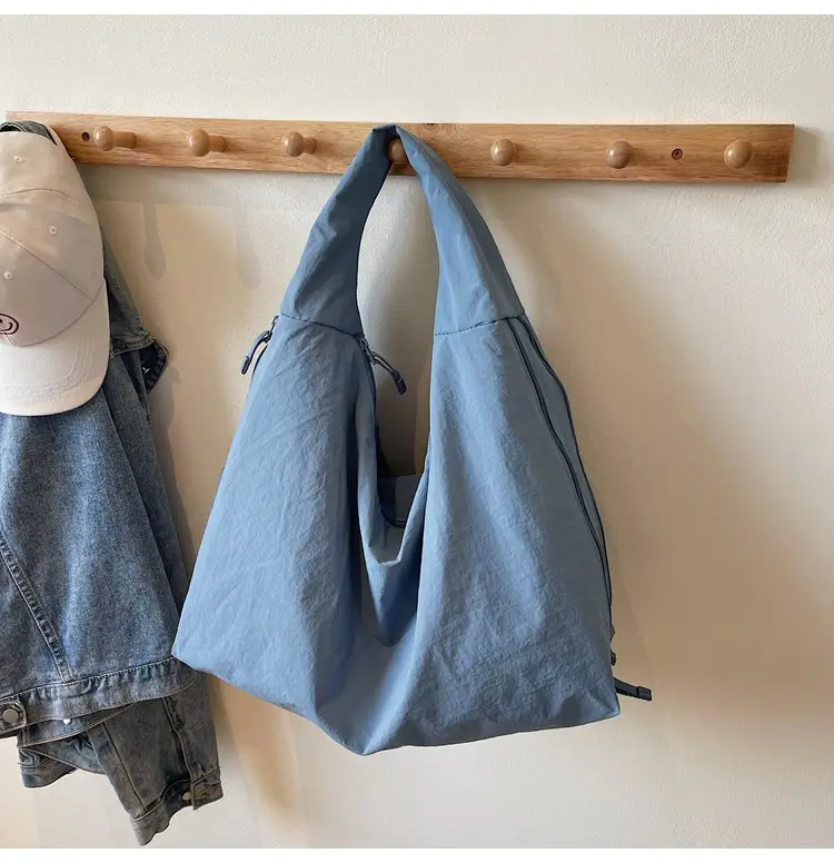 Women Large Canvas Shoulder Bag Spring Autumn Casual Light Blue — feature 17