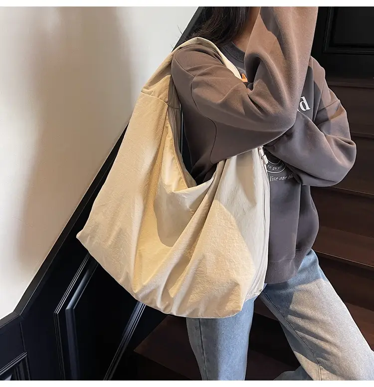 Women Large Canvas Shoulder Bag Spring Autumn Casual Light Blue — feature 23
