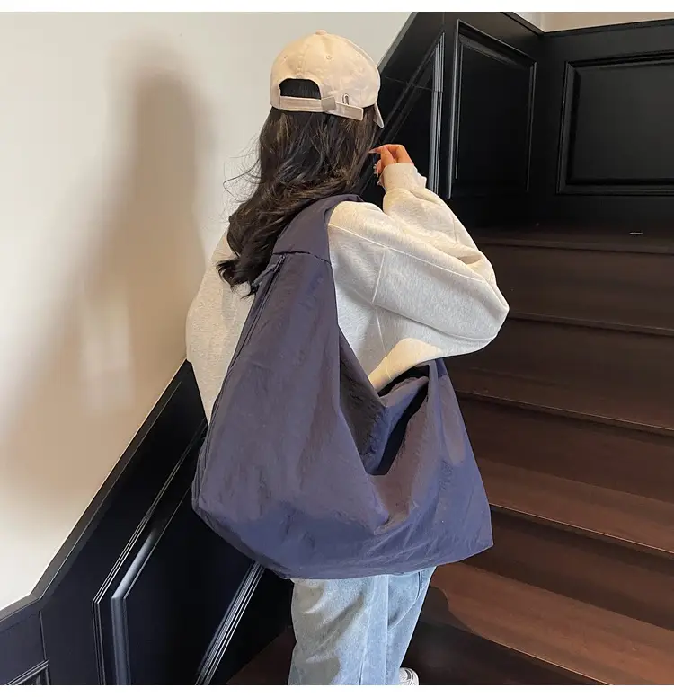 Women Large Canvas Shoulder Bag Spring Autumn Casual Light Blue — feature 25