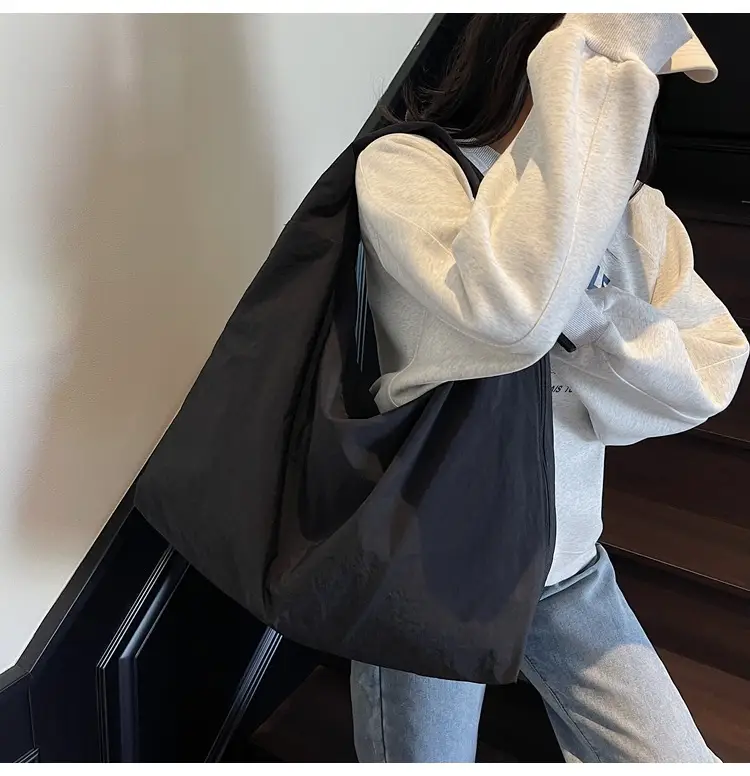Women Large Canvas Shoulder Bag Spring Autumn Casual Light Blue — feature 29