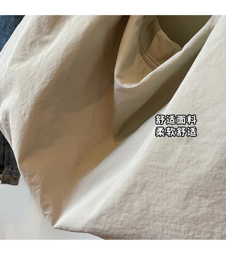 Women Large Canvas Shoulder Bag Spring Autumn Casual Light Blue — feature 3