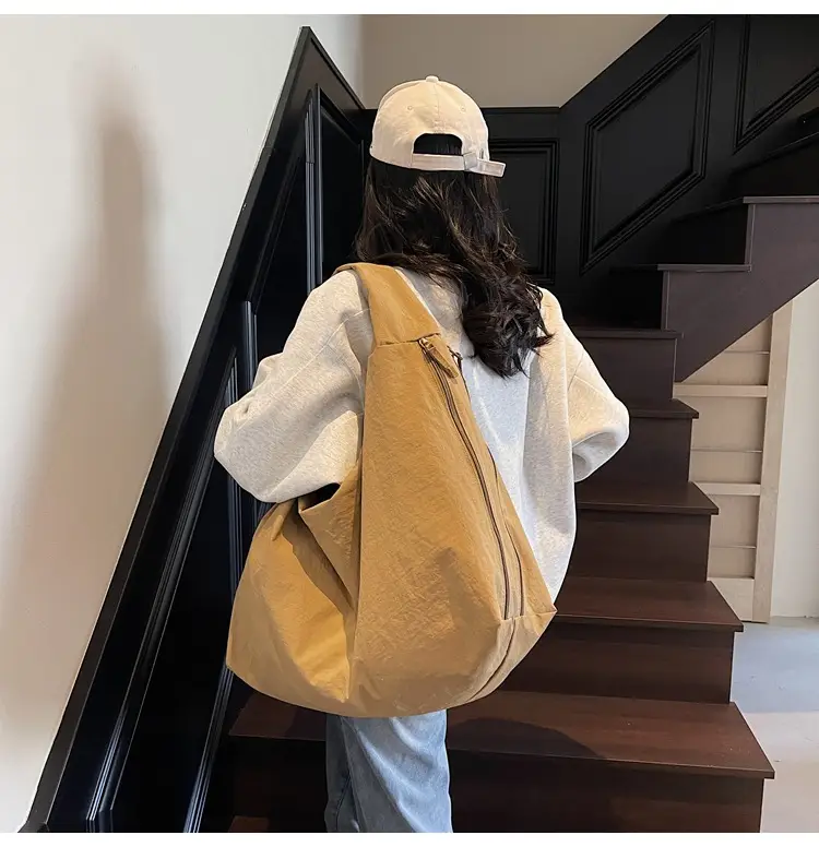 Women Large Canvas Shoulder Bag Spring Autumn Casual Light Blue — feature 30