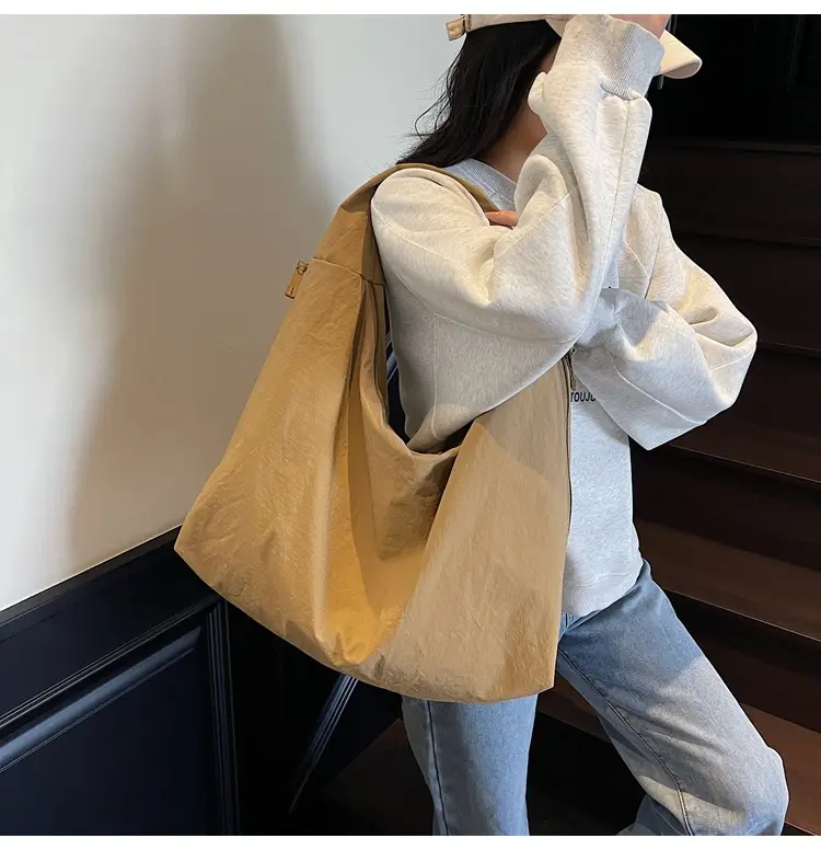 Women Large Canvas Shoulder Bag Spring Autumn Casual Light Blue — feature 32