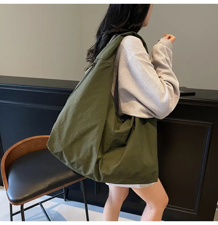 Women Large Canvas Shoulder Bag Spring Autumn Casual Light Blue — feature 33