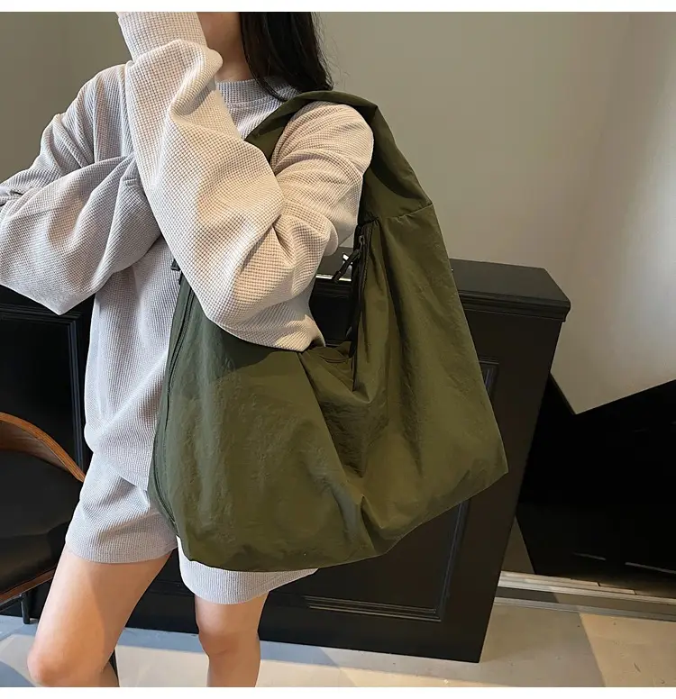 Women Large Canvas Shoulder Bag Spring Autumn Casual Light Blue — feature 35