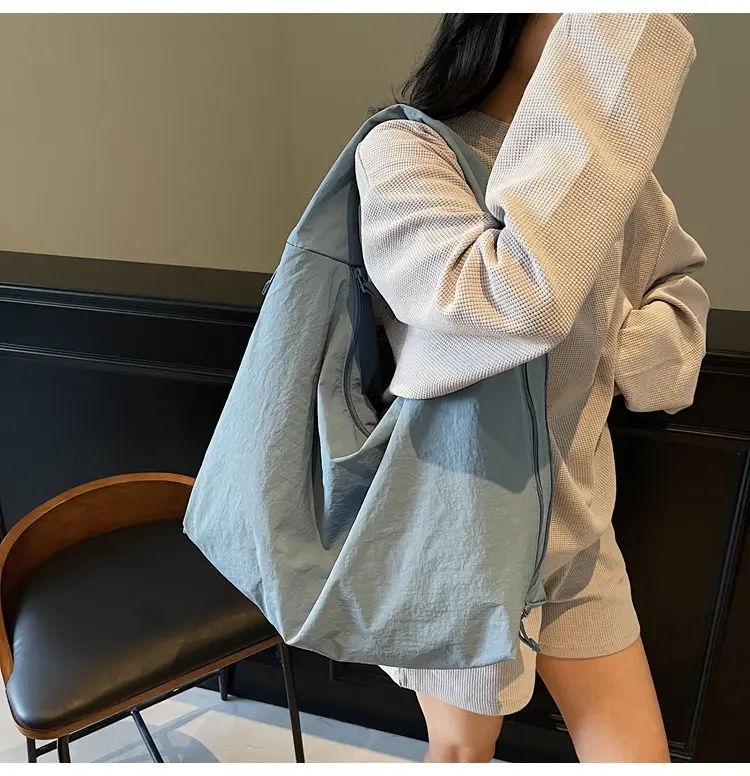 Women Large Canvas Shoulder Bag Spring Autumn Casual Light Blue — feature 37