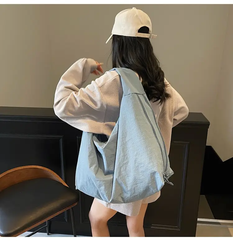 Women Large Canvas Shoulder Bag Spring Autumn Casual Light Blue — feature 38