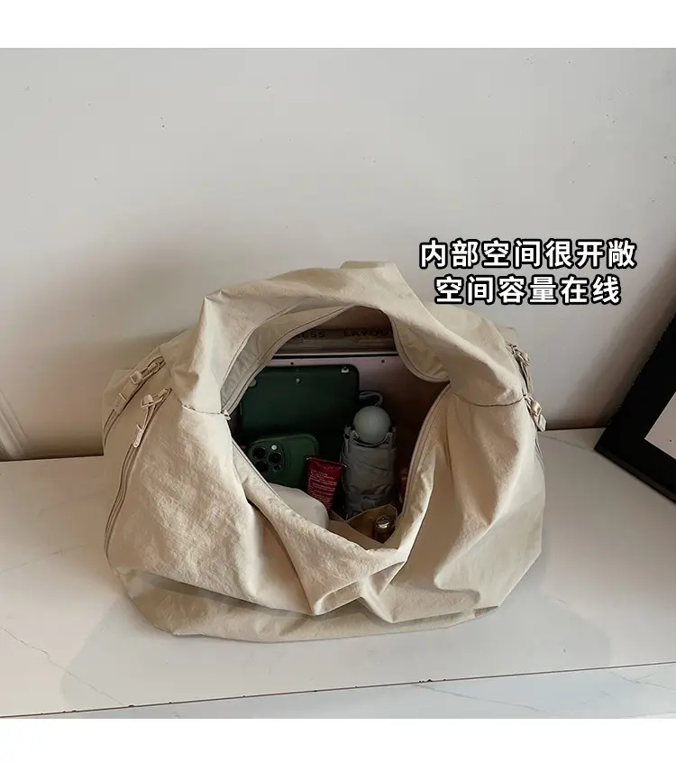 Women Large Canvas Shoulder Bag Spring Autumn Casual Light Blue — feature 7