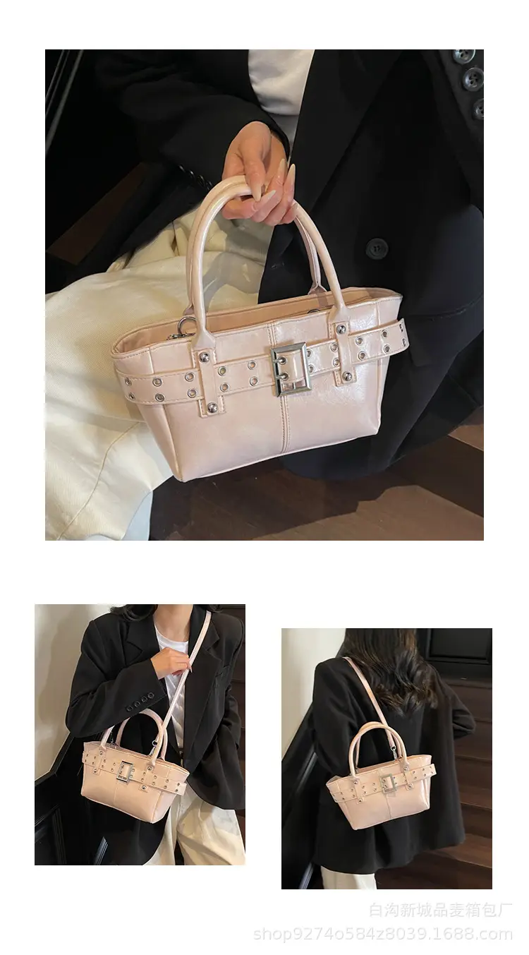 Cross-Border Large Capacity Shoulder Bag for Women, Beige, 2026 New Model — feature 12