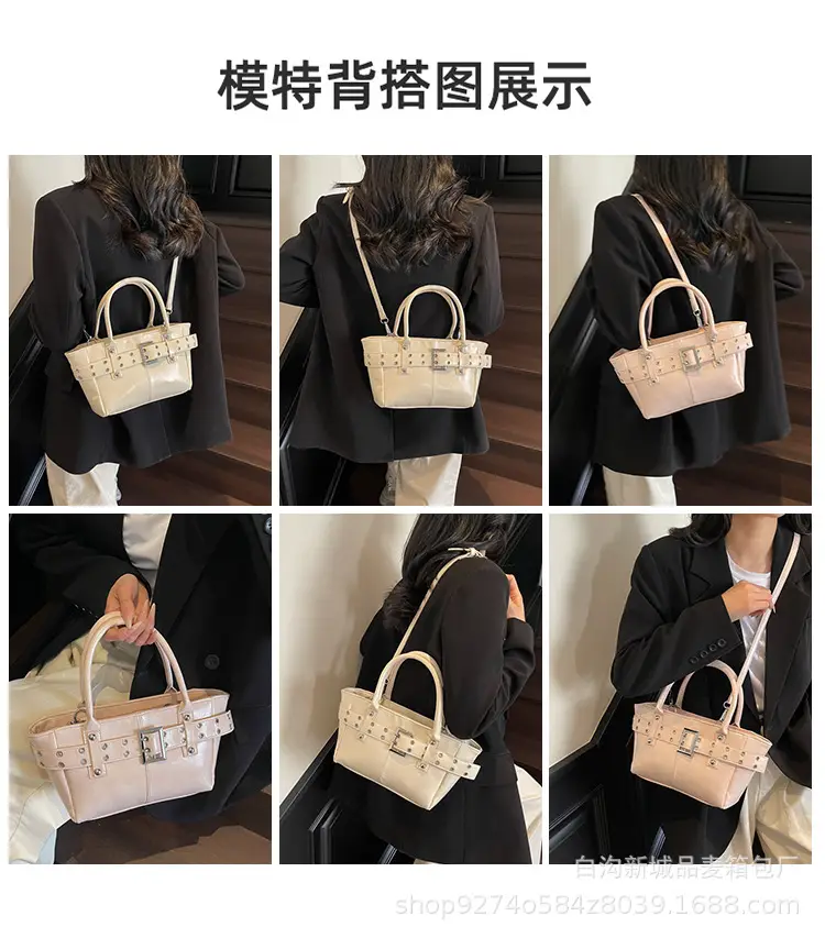 Cross-Border Large Capacity Shoulder Bag for Women, Beige, 2026 New Model — feature 8