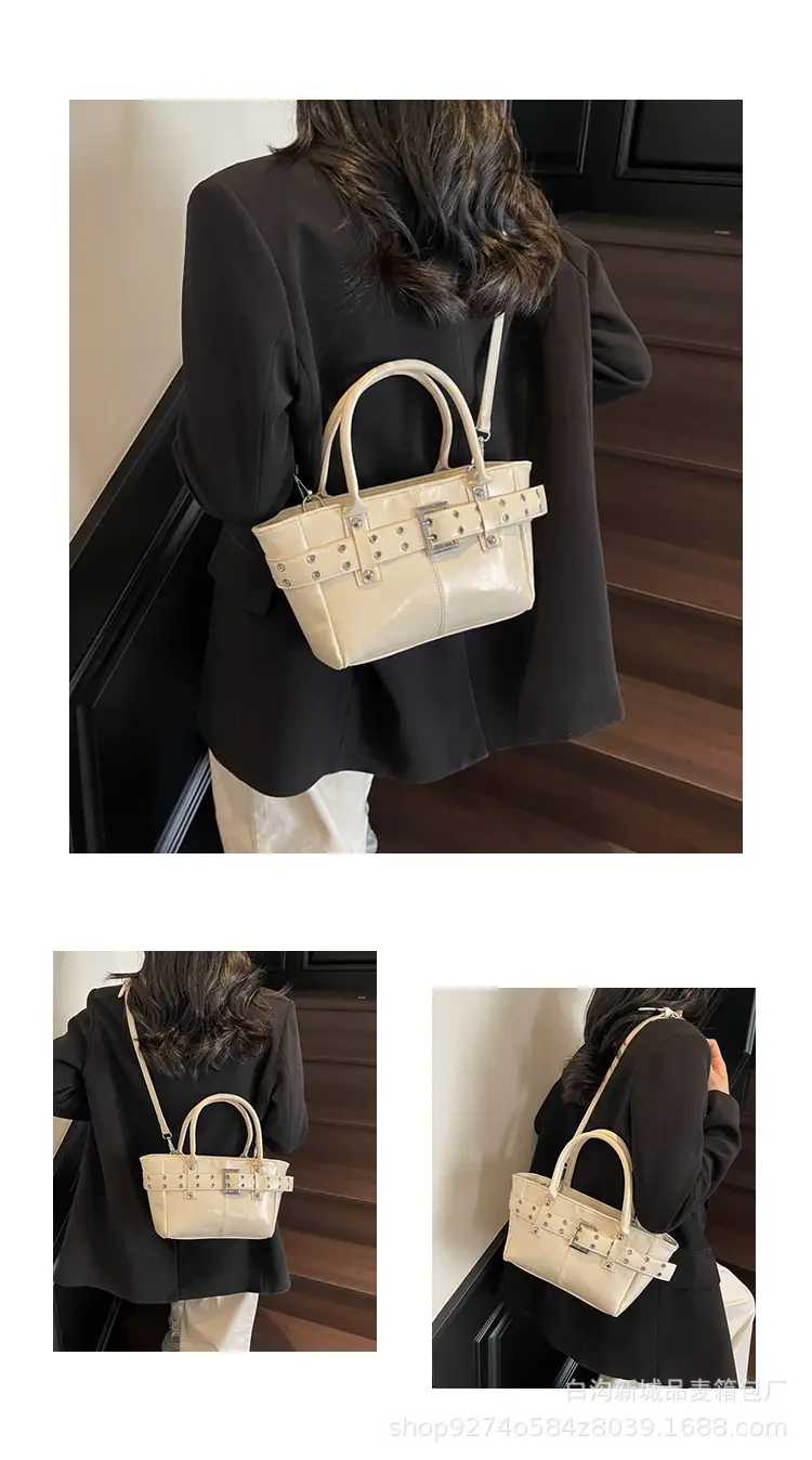 Cross-Border Large Capacity Shoulder Bag for Women, Beige, 2026 New Model — feature 9