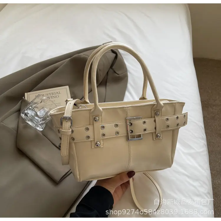 Cross-Border Large Capacity Shoulder Bag for Women, Beige, 2026 New Model - Image 2