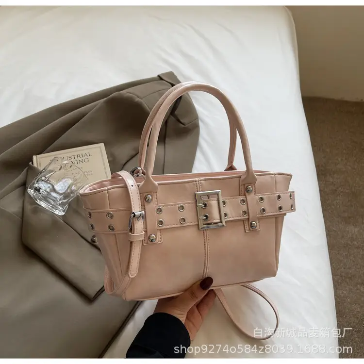 Cross-Border Large Capacity Shoulder Bag for Women, Beige, 2026 New Model - Image 3