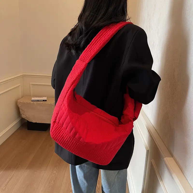 Women's 2025 Lazy Style Nylon Tote Bag with Wide Strap - Image 6