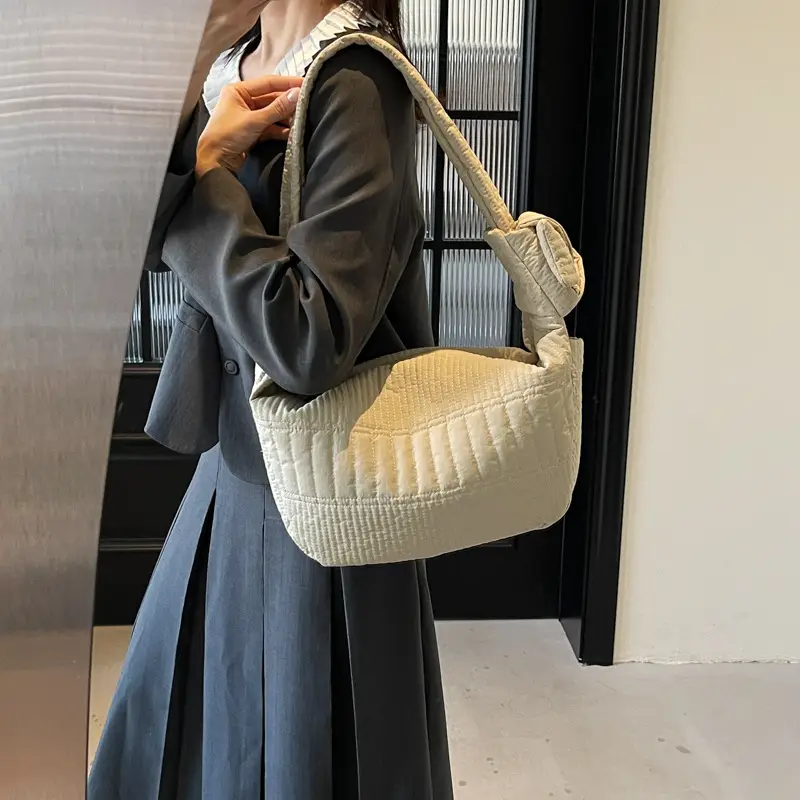 Women's 2025 Lazy Style Nylon Tote Bag with Wide Strap - Image 7