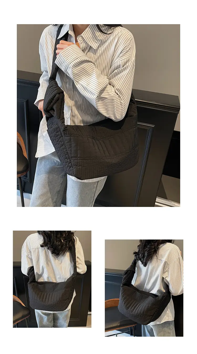 Women's 2025 Lazy Style Nylon Tote Bag with Wide Strap — feature 10