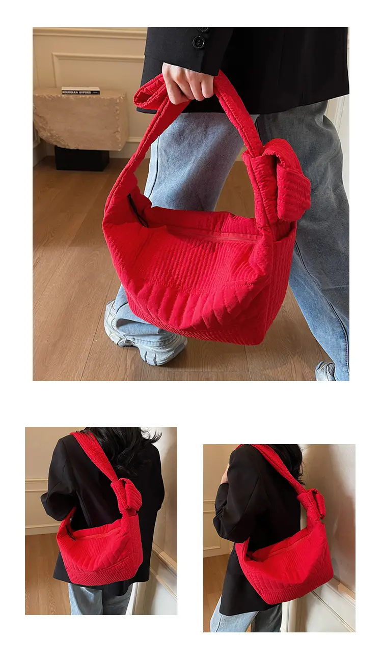 Women's 2025 Lazy Style Nylon Tote Bag with Wide Strap — feature 11